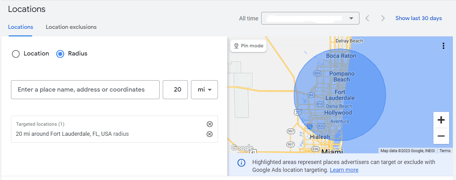 Таргетинг пользователей по местоположению через Google / Targeting users by location through Google