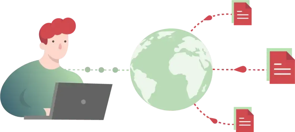 Схема работы выделенного прокси с одним пользователем и целевым сервером / Diagram of a dedicated proxy connection between a single user and a target server