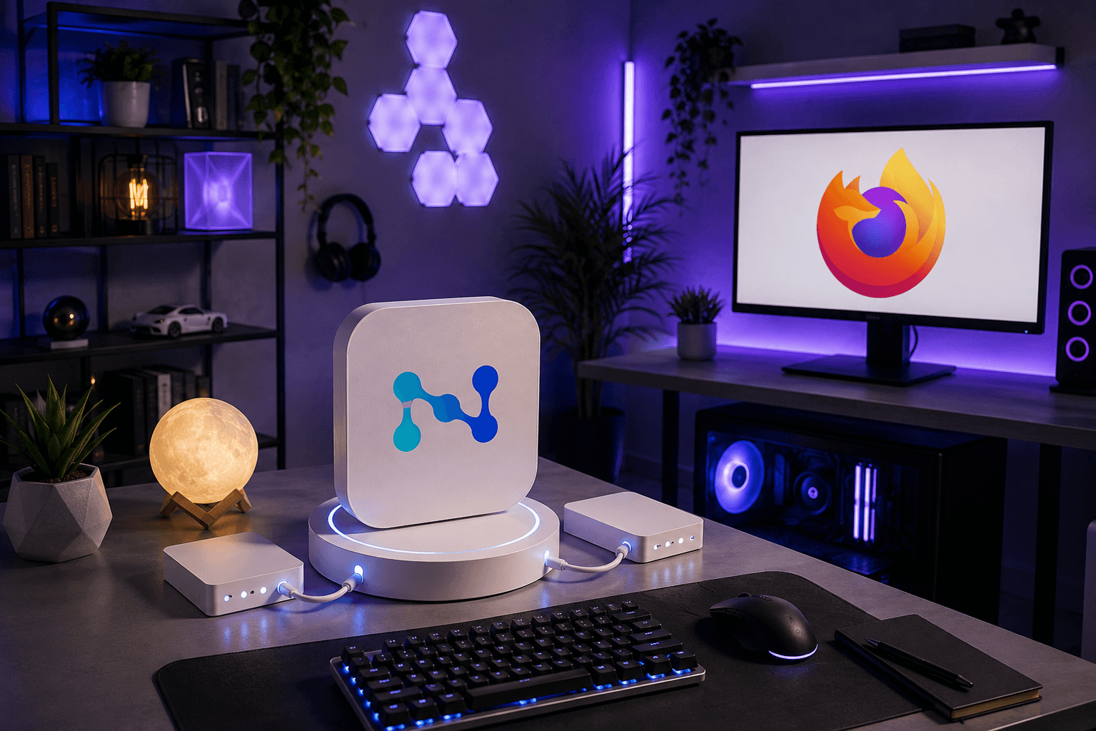 Настройки Firefox с открытым разделом сетевой конфигурации и параметрами прокси / Firefox settings with network configuration and proxy settings open
