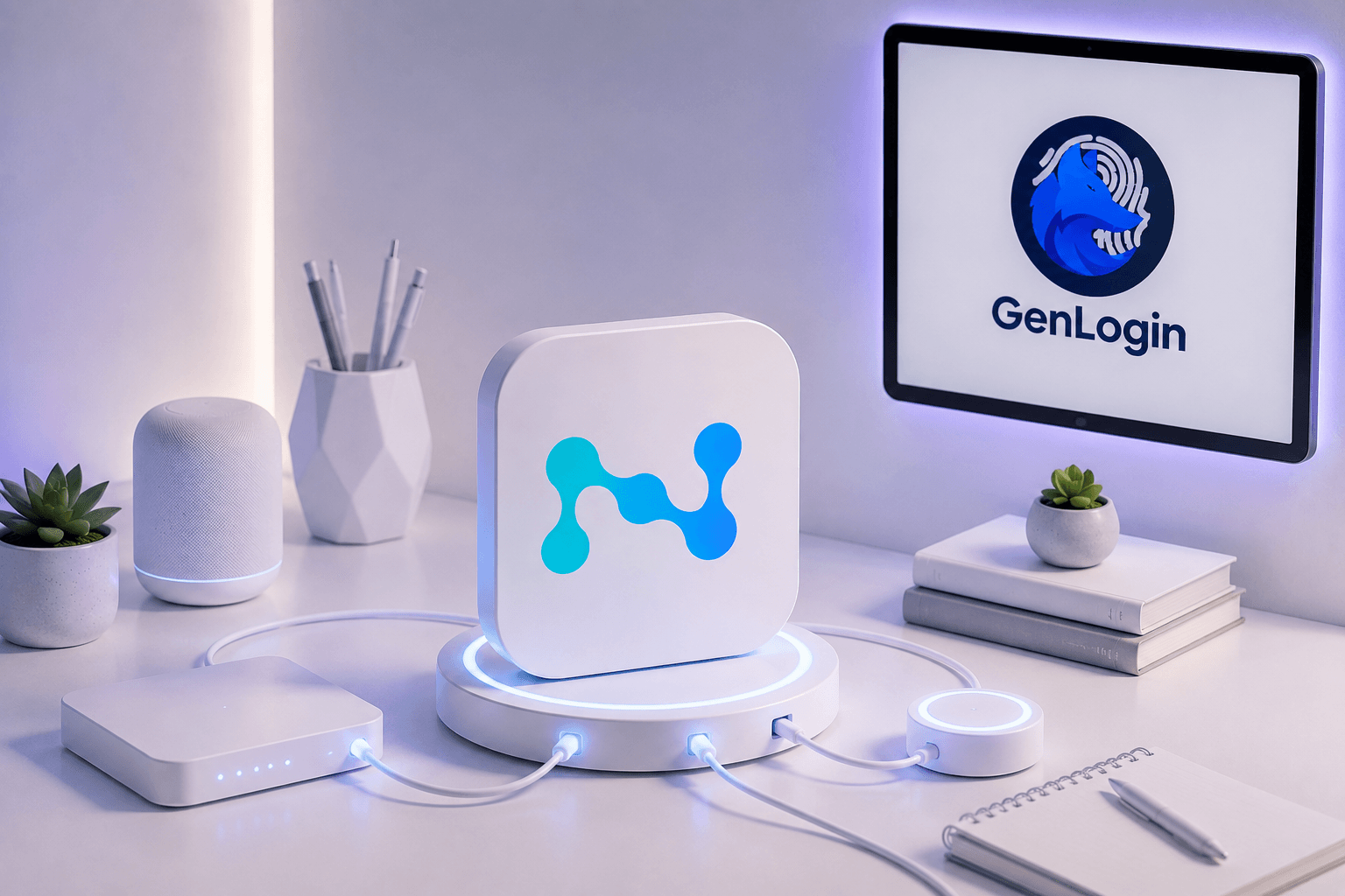 Интерфейс Genlogin с окном создания профиля и настройками прокси / Genlogin interface showing a profile creation window with proxy settings