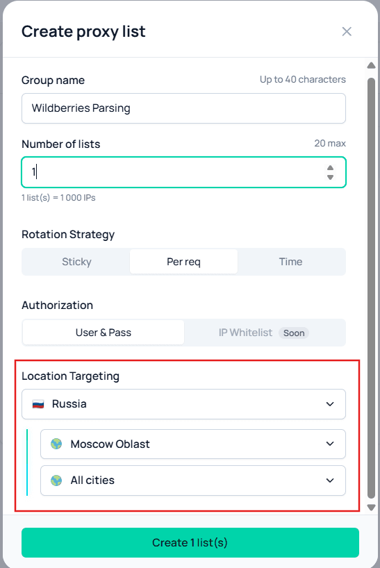 Выбор GEO для резидентских прокси в Node Proxy / Selecting GEO for residential proxies in Node Proxy