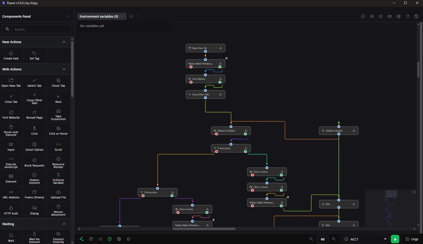 Visual automation editor in Afina