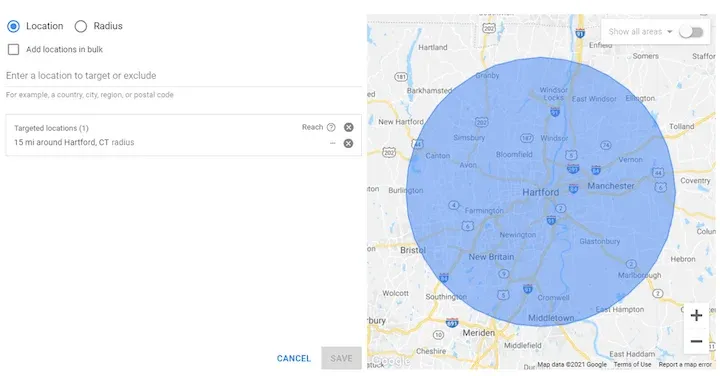 Процесс настройки геотаргетинга через Google / Google geotargeting setup process