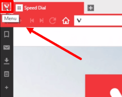 Главное меню Vivaldi с доступом к настройкам / Vivaldi main menu with access to Settings