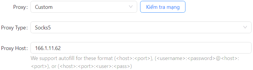 Выбор типа прокси в настройках профиля Omnilogin / Selecting the proxy protocol in Omnilogin profile settings