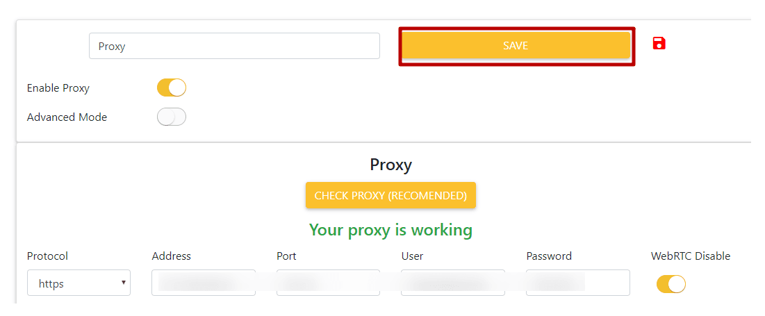 Сохранение браузерного профиля с настроенным прокси в Aezakmi Browser / Saving a browser profile with a configured proxy in Aezakmi Browser