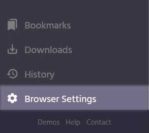 Меню Settings в Ghost Browser с переходом к расширенным настройкам / Settings menu in Ghost Browser with access to advanced options