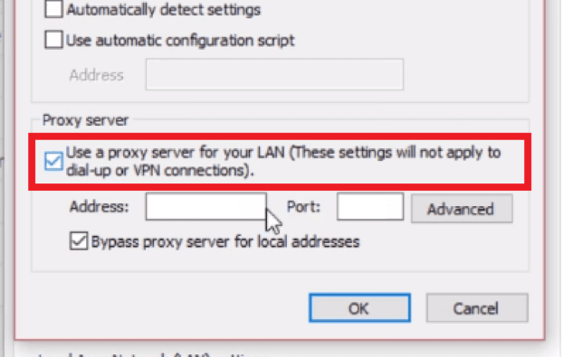 Настройка использования прокси-сервера для LAN в Windows / Windows settings for using a proxy server for LAN
