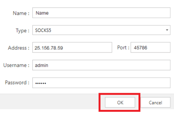 Сохранение настроек прокси кнопкой OK в Maxthon / Saving proxy settings with the OK button in Maxthon