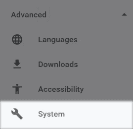Раздел System в настройках Ghost Browser с пунктом Open your computer’s proxy settings / System section in Ghost Browser settings with the Open your computer’s proxy settings option