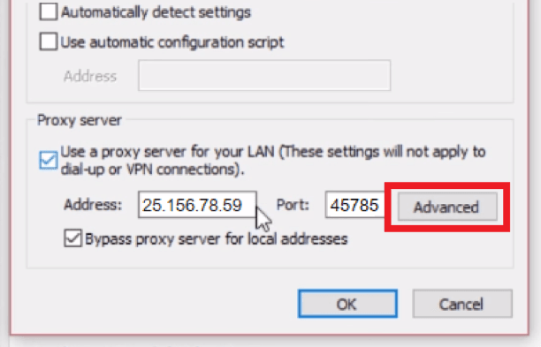 Расширенные параметры прокси-сервера в Windows / Advanced proxy server settings in Windows