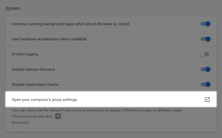 Системное окно настроек прокси Windows с параметрами ручной настройки подключения / Windows system proxy settings window with manual proxy configuration options
